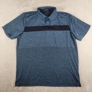 J.Lindeberg Polo Shirt Men's XL‎ Blue Short Sleeve Performance Stretch Golf
